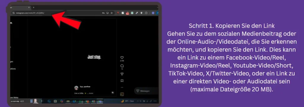 Schritt 1 Link kopieren